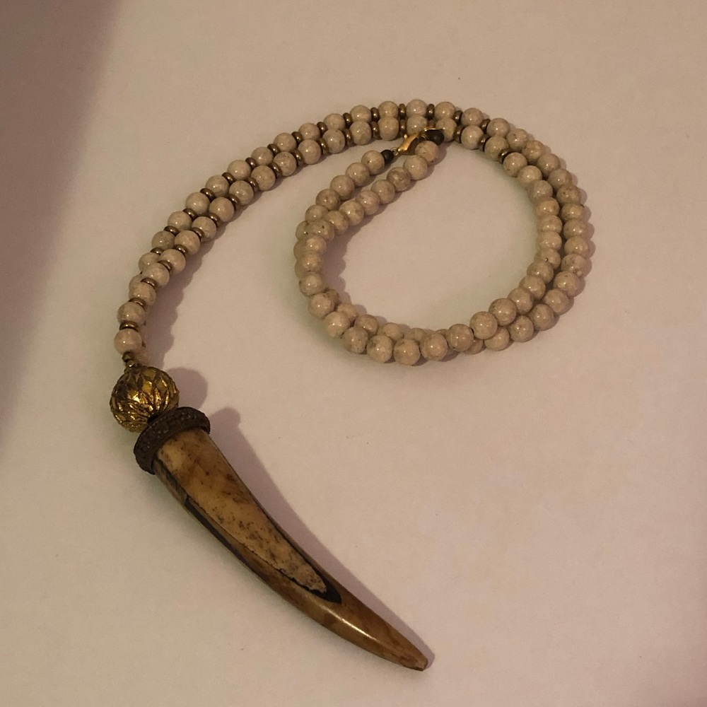 Cream Tusk Beaded Necklace